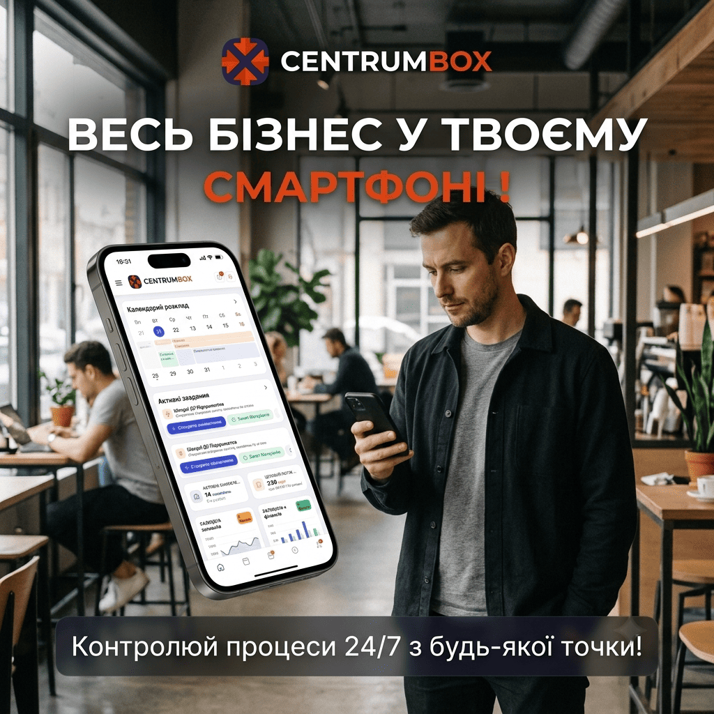 Весь бізнес у твоєму смартфоні — контроль процесів 24/7 з Centrum Box